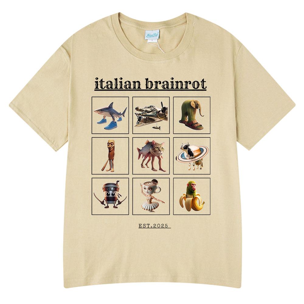 Italian Brainrot Funny Meme T-shirt Tralalero Tralala Tung Tung Tung Sahur Bombardiro Crocodilo Lirili Larila Men Women T Shirts