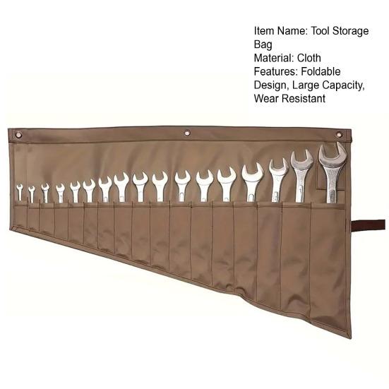Organizér na klíče Taška na uložení nářadí s 16 kapsami Skládací design Snadno se přenáší Přenosná rolovaná taška na nářadí Organizér tašky
