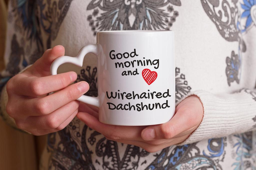 Dachshund - cup with a dog, adorable cup with a heart-shaped handle, universal gift from the Art-Dog brand