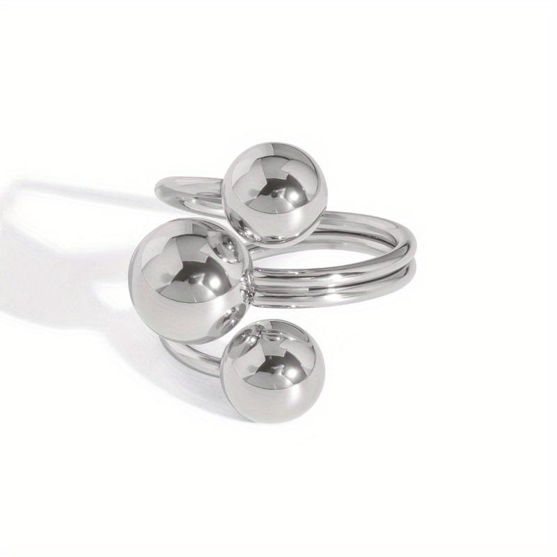 New Personalized Creative Beads Geometric Adjustable Ring, Women s Fashion Simple Daily Hundred with Accessories Zircon resizable