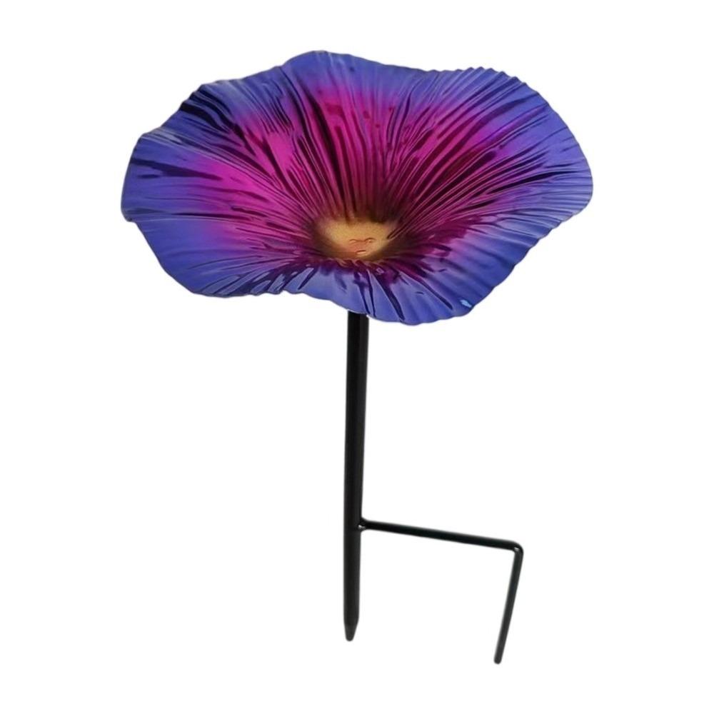Creative Portable Bee Water Feeder Metal Flower Drinking Fountain Holder Bee Watering Station Bird Bath Stand Household фиолетовый
