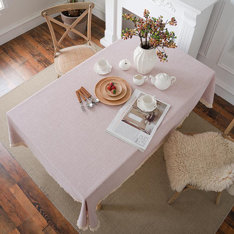 

Solid Color Tablecloth Fabric Waffle Rectangular Household Coffee Table Dining Table Cloth Book Table Tablecloth 90*90cm коралові рожевого кольору