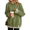 Women's Casual Printed Long Sleeve Oversized Two Piece Look Sweatshirt for Everyday Wear