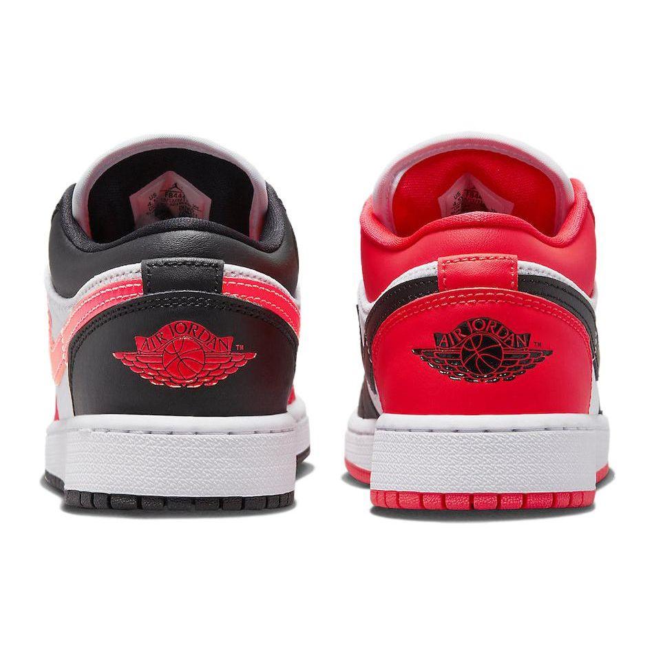 Air Jordan 1 Low SE GS Mismatched Infrared Kids Sneakers White Infrared-23 Black FB4420-616