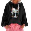 Women's Christmas Print Loose Casual Long Sleeve Hooded Sweatshirt