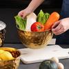 Gold /Silver Stainless Steel Hammer Point Fruit Bowl Salad Plate Egg Pot round Baking Mixing Cooking Bowl CreativeDecoration