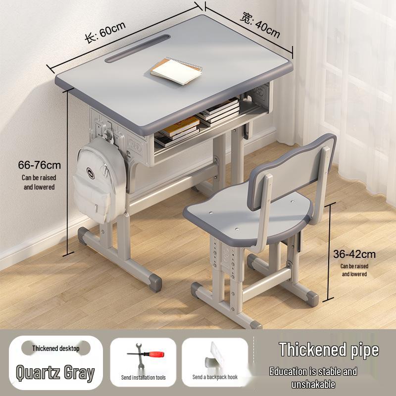 Height-Adjustable Student Desk and Chair Set for Junior and High School