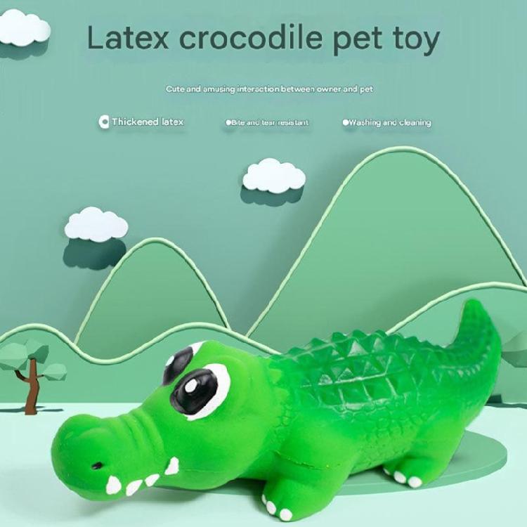 Interactive Latex Alligator Shape Pet Toy with Soundable Design Chew and Teeth Toy for Dog Entertainment Exercise Fun