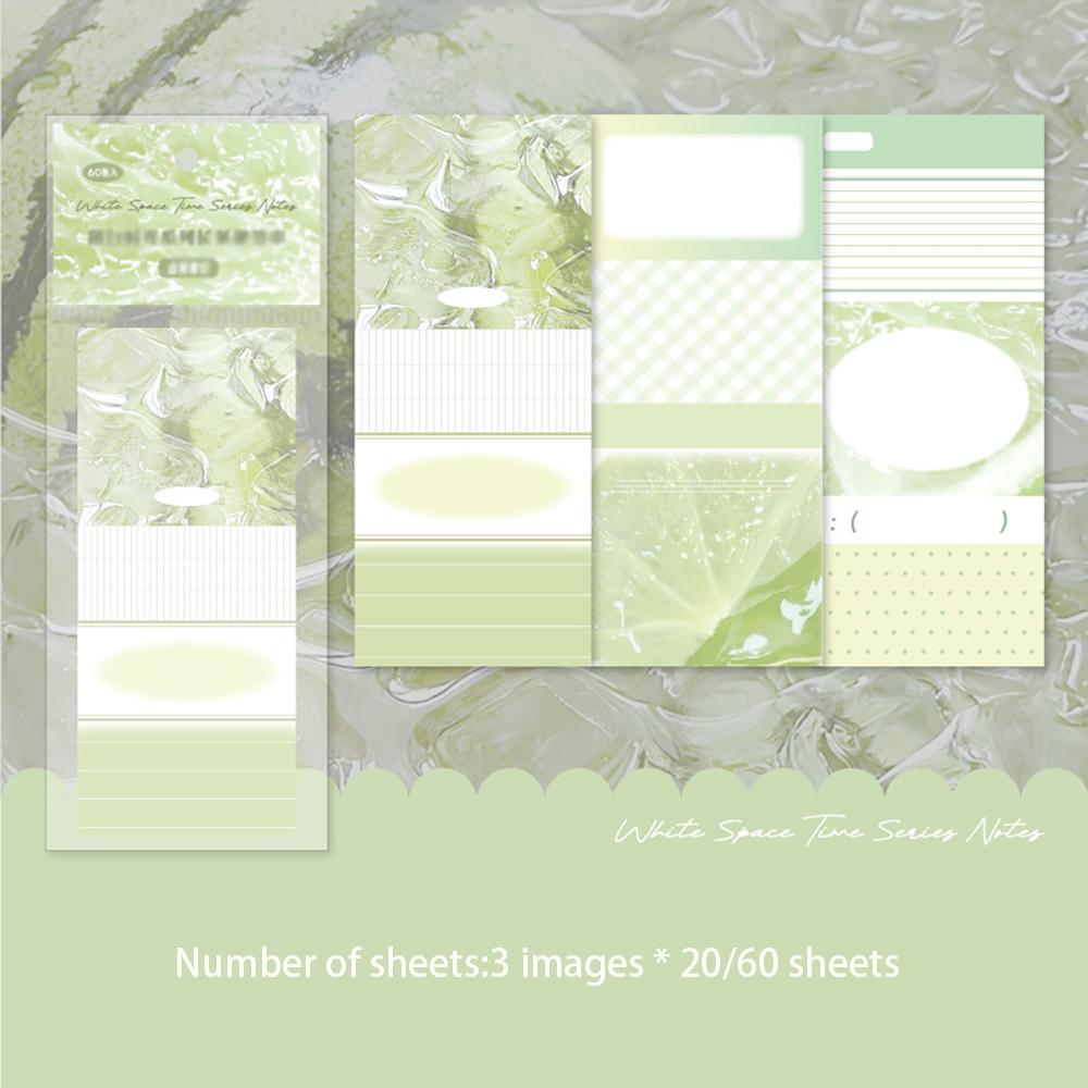 60 sheets Long strip notebook with white space, Time series, European minimalist theme, notebook, message, note material, paper