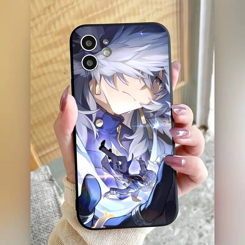 Handsome S-Sunday Anime Game H-Honkai Star R-Rail Phone Case Cool Black Silicone Soft For IPhone 16 15 14 13 12 11 X XR Plus Pro