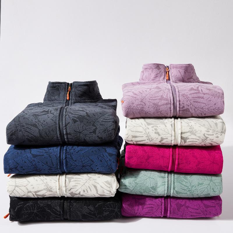 Grasp Fleece Sweater for Men and Women Autumn and Winter Stand Collar Sweater Plus Size 8XL Polar Fleece Coral Fleece Sports Cardigan Coat