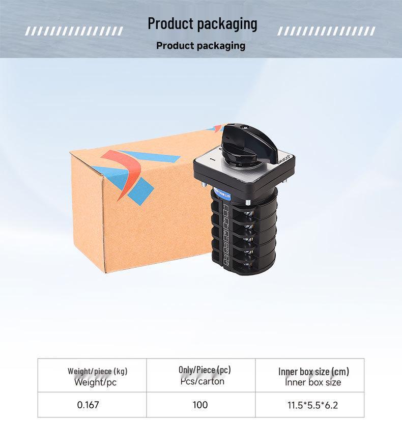 Zhuochao LW8-10/D505.5 102 Panel 3-Speed 5-Position Universal Changeover Switch