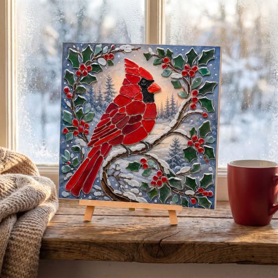 Cozy Holiday Afternoon Activities Christmas Lighthouse Mosaic Art Kit for Adults, DIY Coastal Craft with Acrylic Tiles Colorful Pieces, Decoration