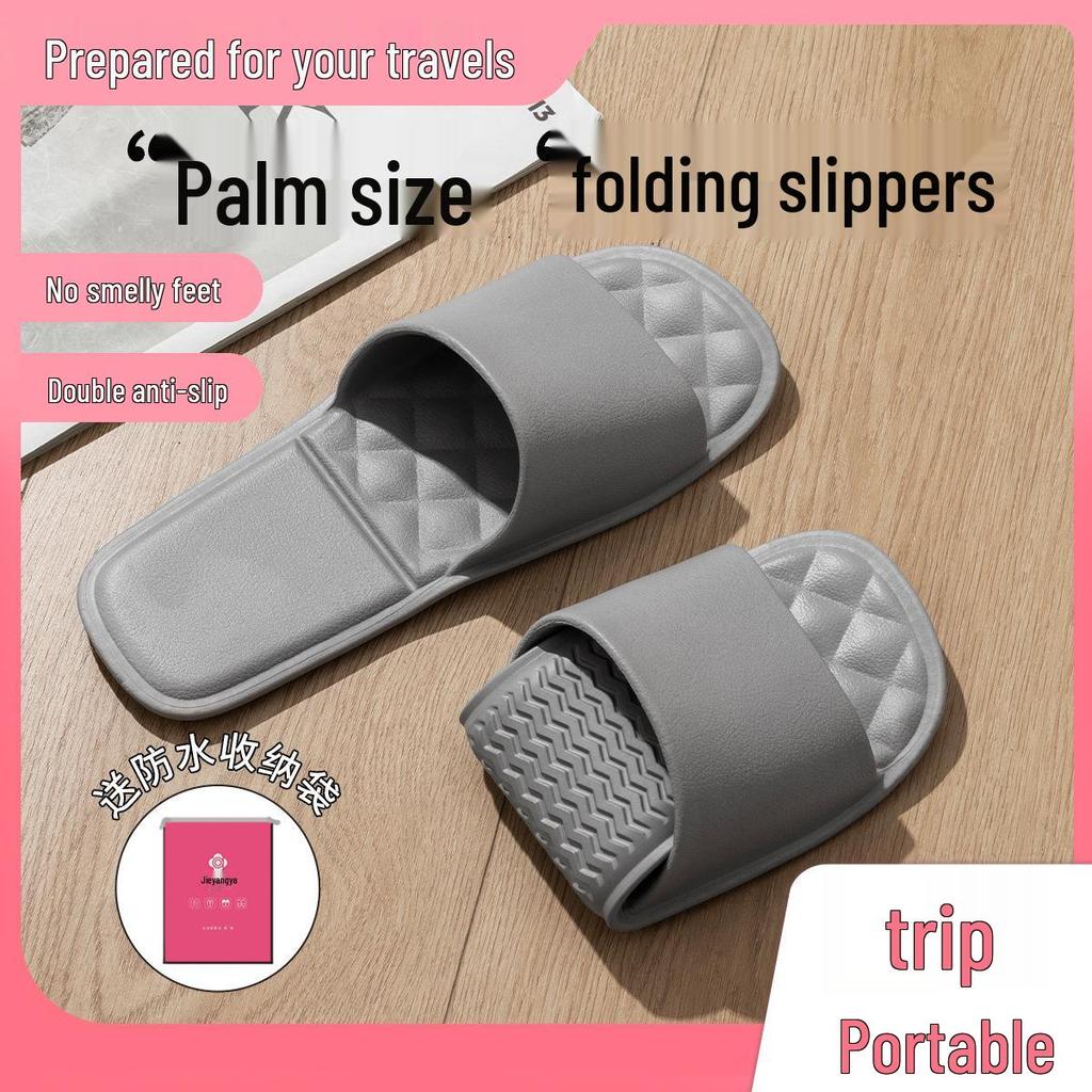 Jieliya Foldable Non-Slip Travel Slippers for Men & Women