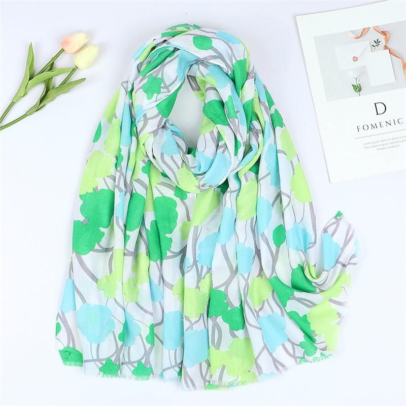 Women Autumn Spain Lovely Polka Floral Tassel Viscose Shawl High Quality Print Wrap Pashmina Stole Bufandas Muslim Hijab Snood