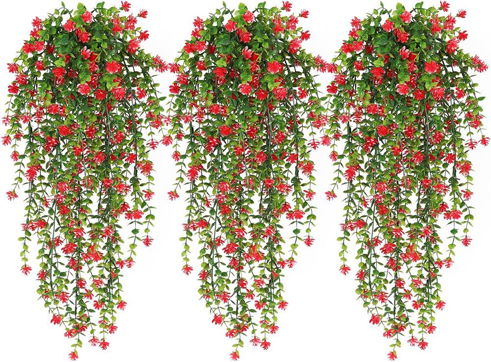 77CM Artificial Hanging Flower False Rattan Willow Rattan Flower Artificial Hanging planta for Home Garden Wall Decoration