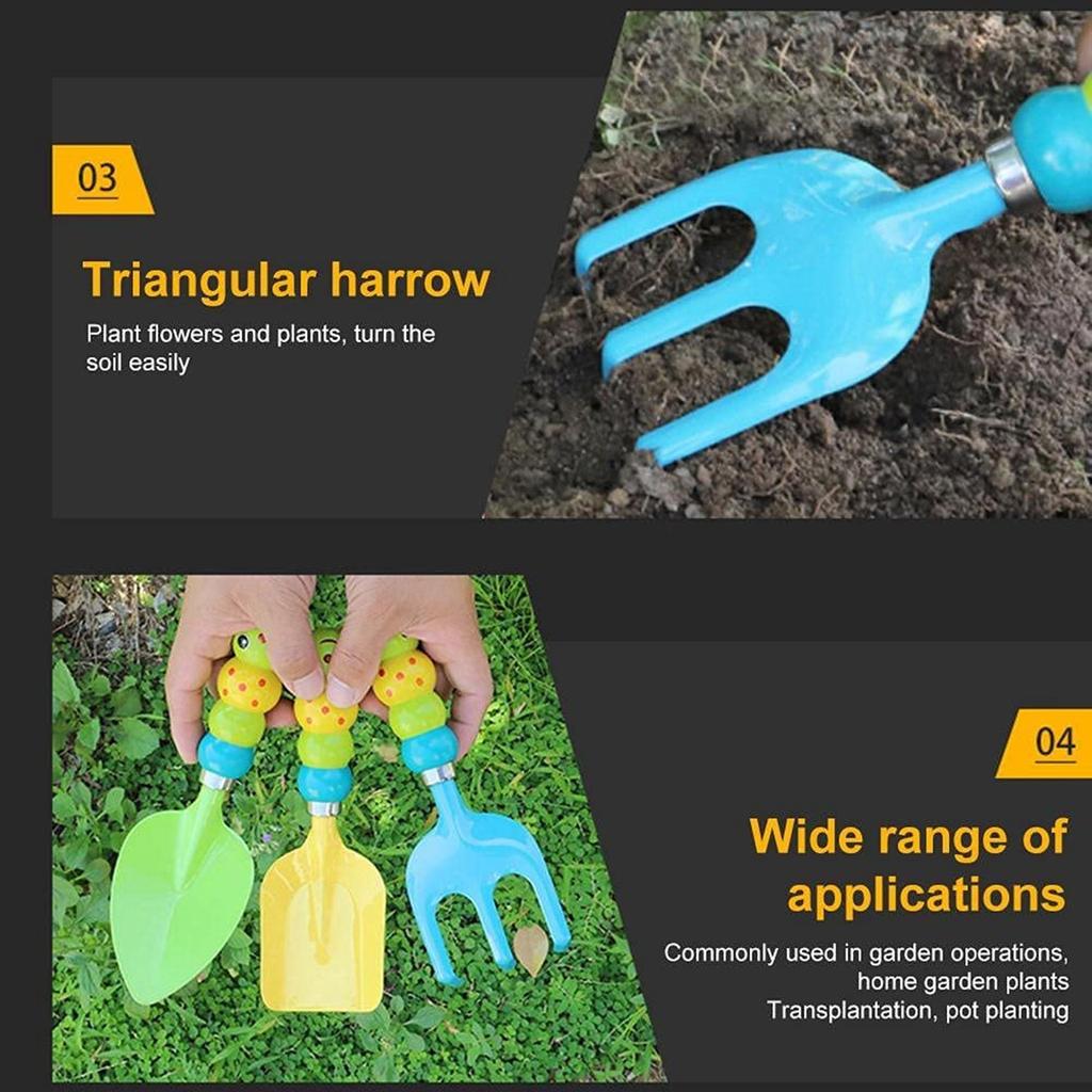 Gartenwerkzeug-Set für Kinder, Strand-Sandspielwerkzeug, lockere Erde, Pflanzung, süßer Griff, sicheres Geburtstagsgeschenk, Unisex, geeignet für Kleinkinder, Jungen und Mädchen