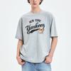 New MLB Frowning Bear Collection New York Yankees SS25 T Shirt Unisex Standard Heather Gray 3ATSE0253-50MGS