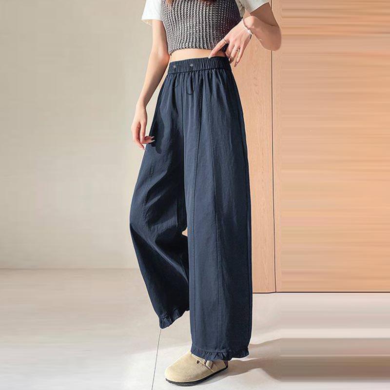 2026 Summer Versatile Balloon Wide-Leg Pants for Pregnant Women - Loose, Slimming, Casual Nine-Point Fit