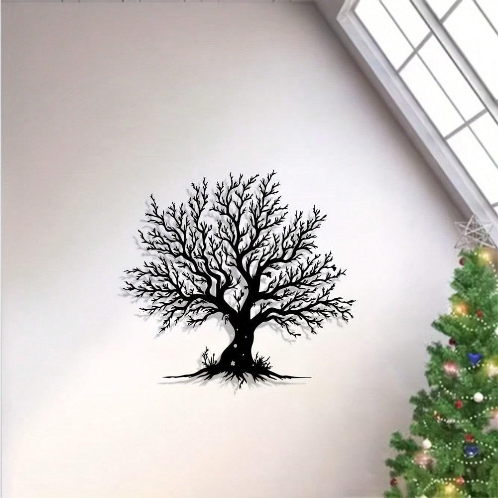 1pc Rust-Resistant Bare Tree Metal Wall Art, Nature Decor for Living Room & Garden
