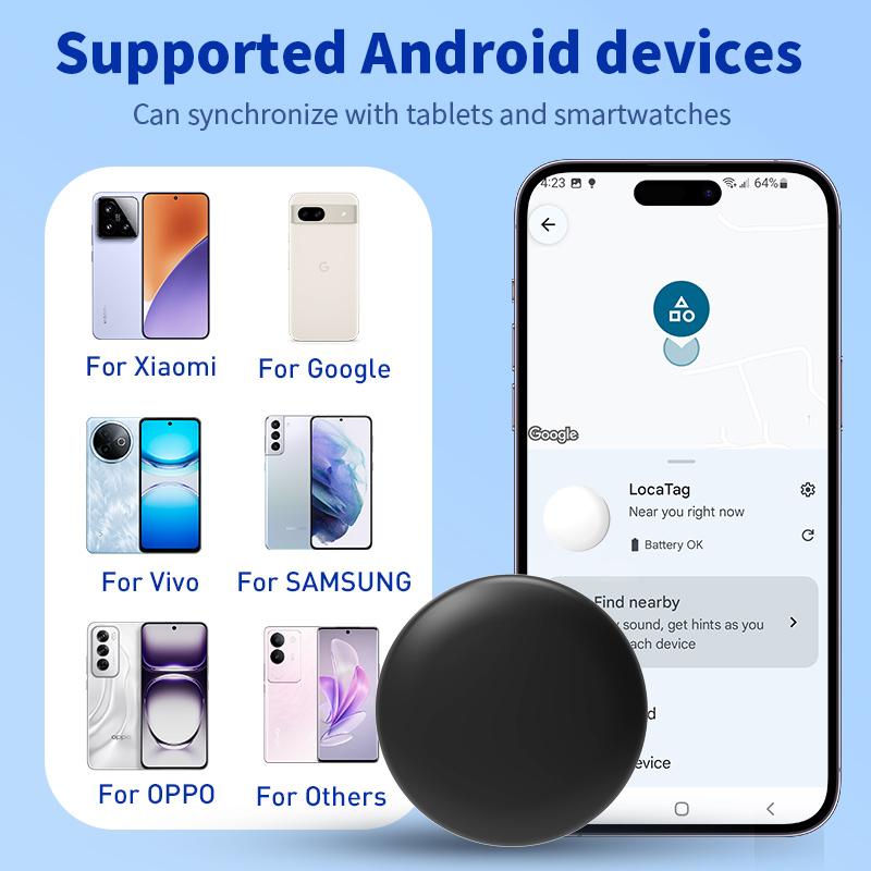 Android Säkerhet Navigera Lokalisator Google Hitta App Realtid Anti-Förlust Smart Tag för Samsung Hittaare Hem Artikelspårare Sugkoppssats