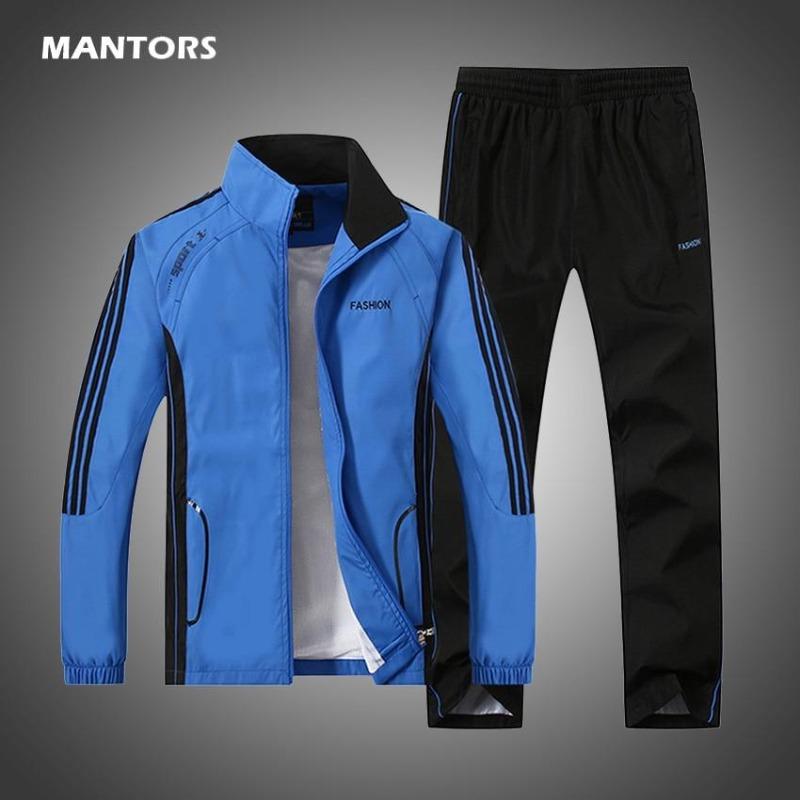 Kış Eşofman Erkek Günlük Takım Uzun Kollu Spor Takım Elbise Erkek İki Parça Set