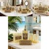 Contemporary Glass Soap Dispenser And Toothbrush Container With Elegant Finish For Bathroom Decor