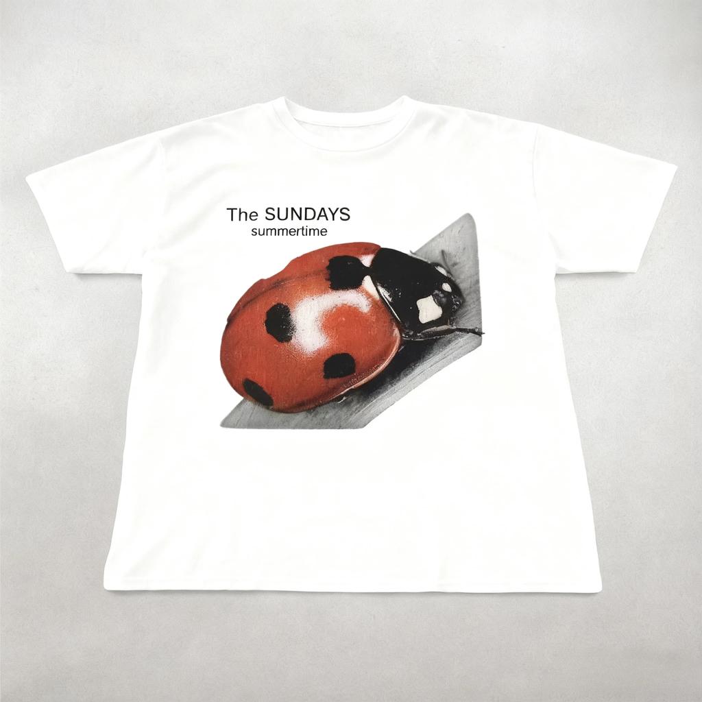 The Sundays Time Vintage Cotton Tshirt Unisex Unisex Streetwear Oversized Short Sleeve Funny Pattern Print Tee Ins Style Y2k Tops