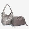 Stylish Handmade Woven PU Tote Bag - Compact Yet Spacious Mother-Daughter Underarm Handbag