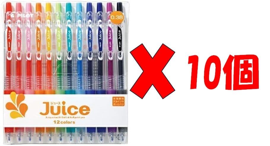 Juice Colorful Gel Pens, 12-Color Set, 0.38mm, 10-Pack