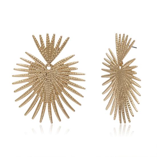 

Vintage Women Heart Fan Shape Ear Stud Earrings Statement Party Jewelry Gift золотистый