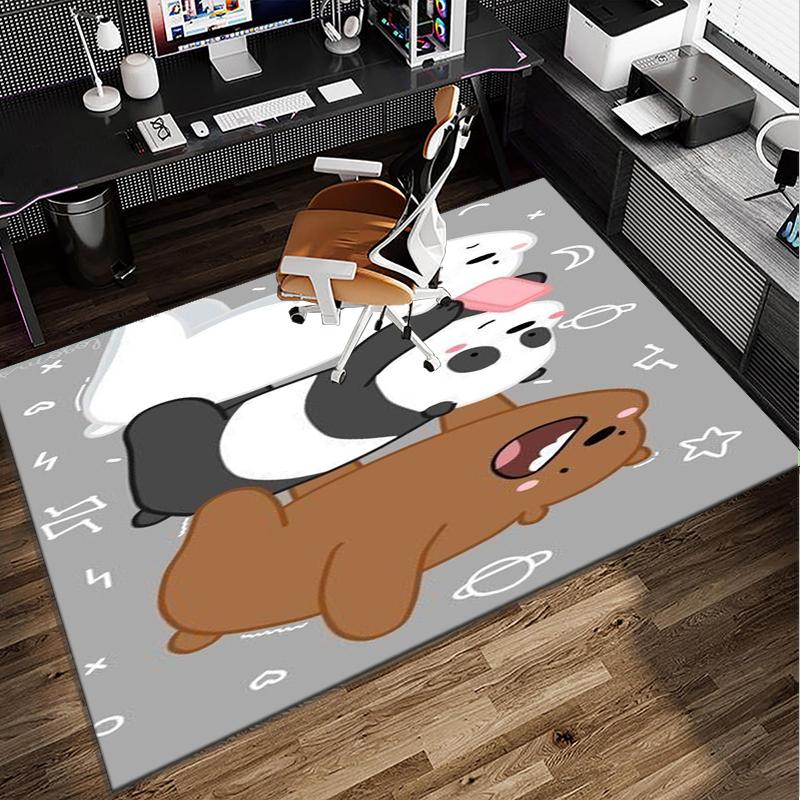 Bears Friends Adventure Office Rug Chair Mat, Game Carpet, Suitable for Front Door, Bedroom, Living Room, Desk, Holiday Gift