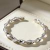 New Fashion Minimalist Design Bangle With Twisted Pattern 925 Sterling Silver Versatile Creative Opening Bracelets TYB631