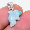 Natural Larimar Gemstone Handmade 925 Sterling Silver Jewelry Pendant 0.79" r9q47