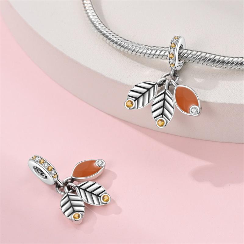 Original Charms Copper Daisy Pendant Plant Beads Fit Bracelet Women Jewelry Making Diy Gift