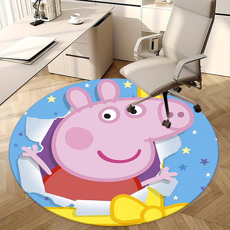 Peppa Pig Chair mat Round Rug-Office carpet, Non-slip, Suitable for Living Rooms, Bedrooms decor.1205033a