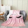 Abstract Closed Eyes Cute Eyelashes Blanket Lightweight Blankets All Season Throw Blanket for Couch Bed Soft Flannel Blanket
