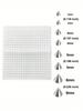16pcs Mixed Ball & Cone Shape Fake Body Piercing Stickers, Stainless Steel No Need Drilling Nose Ring, Lip Stud