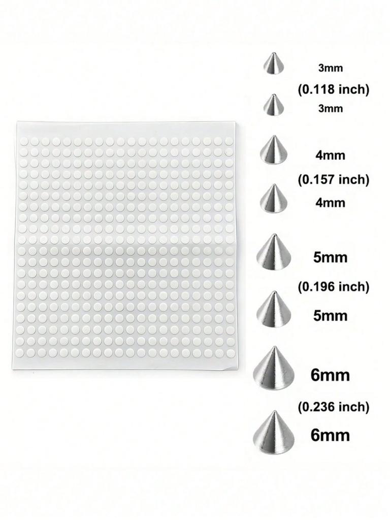 16pcs Mixed Ball & Cone Shape Fake Body Piercing Stickers, Stainless Steel No Need Drilling Nose Ring, Lip Stud