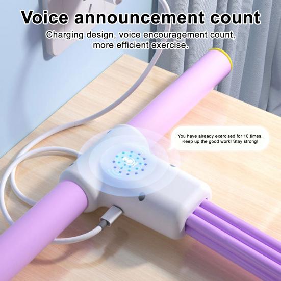 Pedal Ankle Puller with Counter 4/6-Tube LED Display Resistance Band with Handle Elastic Yoga Sit-up Pull Men Women Pedal Tensioner