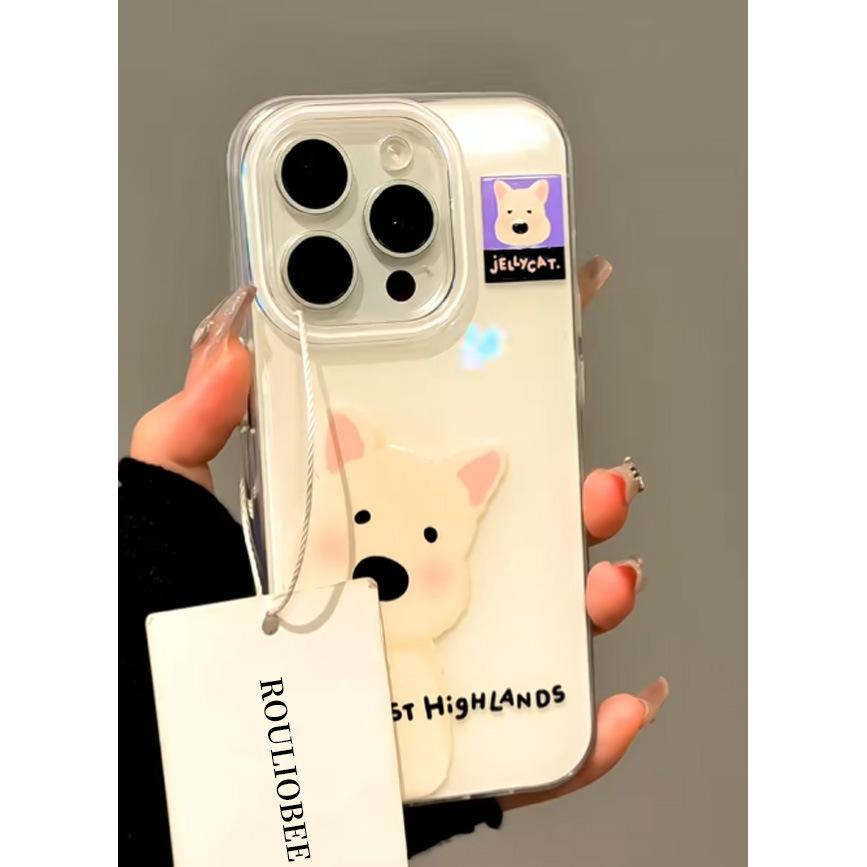 Cute West Highland Puppy Suitable for Apple 16promax Mobile Phone Case Iphone13 New 15 Cartoon 17AIR