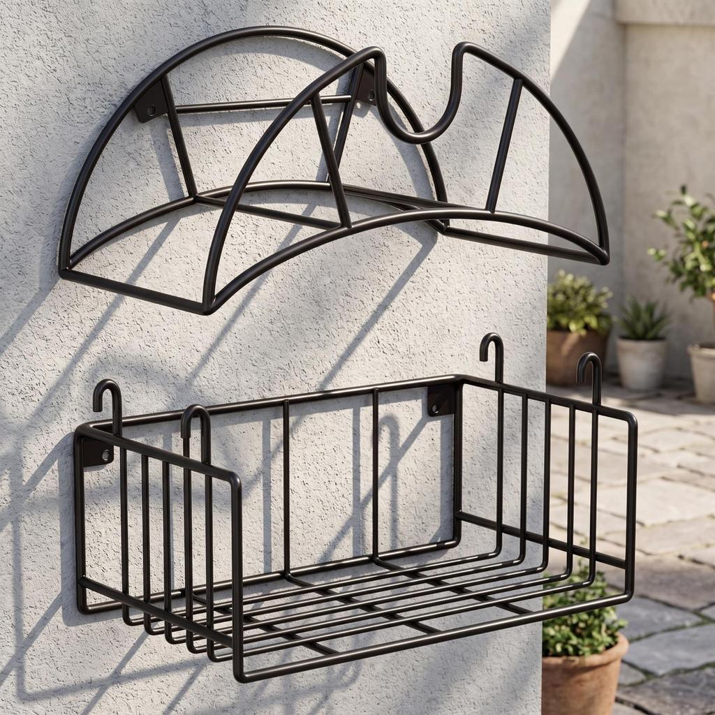 Hose Holder with Basket Heavy-Duty for Gardeners, Homeowners