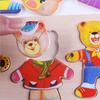 Bear Changing Clothes Pulzze Child Shape Matching Wooden Kid Creative Manual Activity Toy Idea Coordination Girl 2 To 5 Year Old