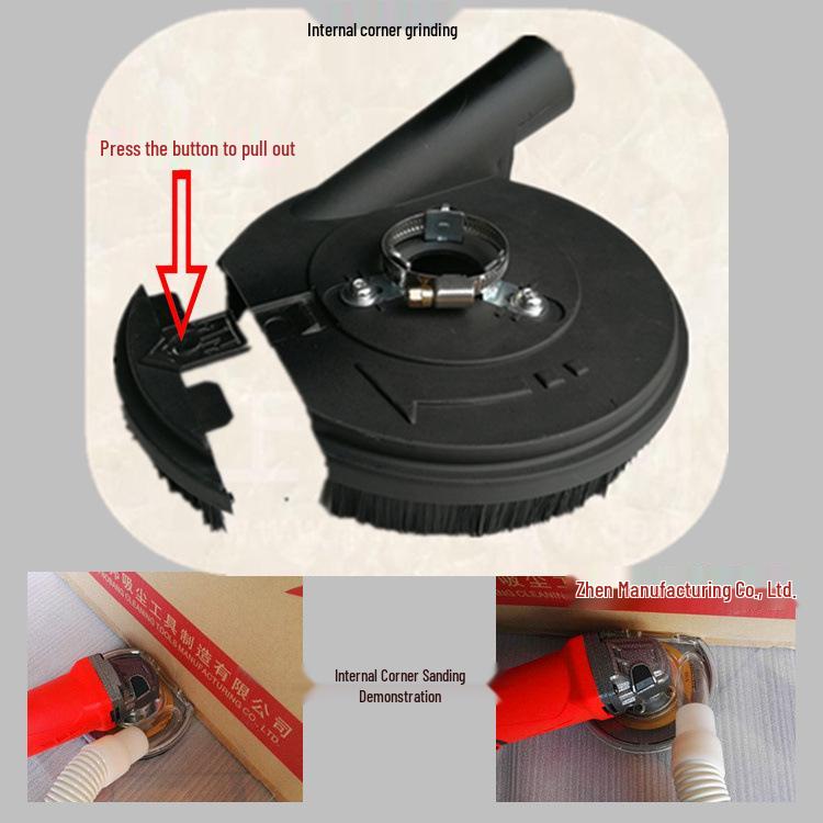 6-Inch Dustless Angle Grinder Vacuum Cover for Concrete and Stone Grinding