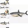 62.5cm Large Size Megalodon Great White Shark Simulation Animal Model Toy For Kids