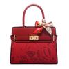 Chinese-style jacquard embroidered mother's handbag for middle-aged women, elegant red wedding bag, suitable for daily use as a gift
