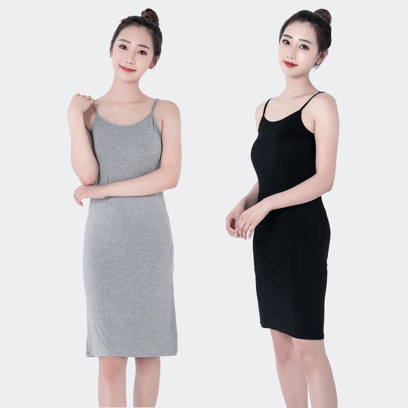 Women's Modal Anti-Transparent Slip Dress - Thin Base Body Shaping Camisole Lining