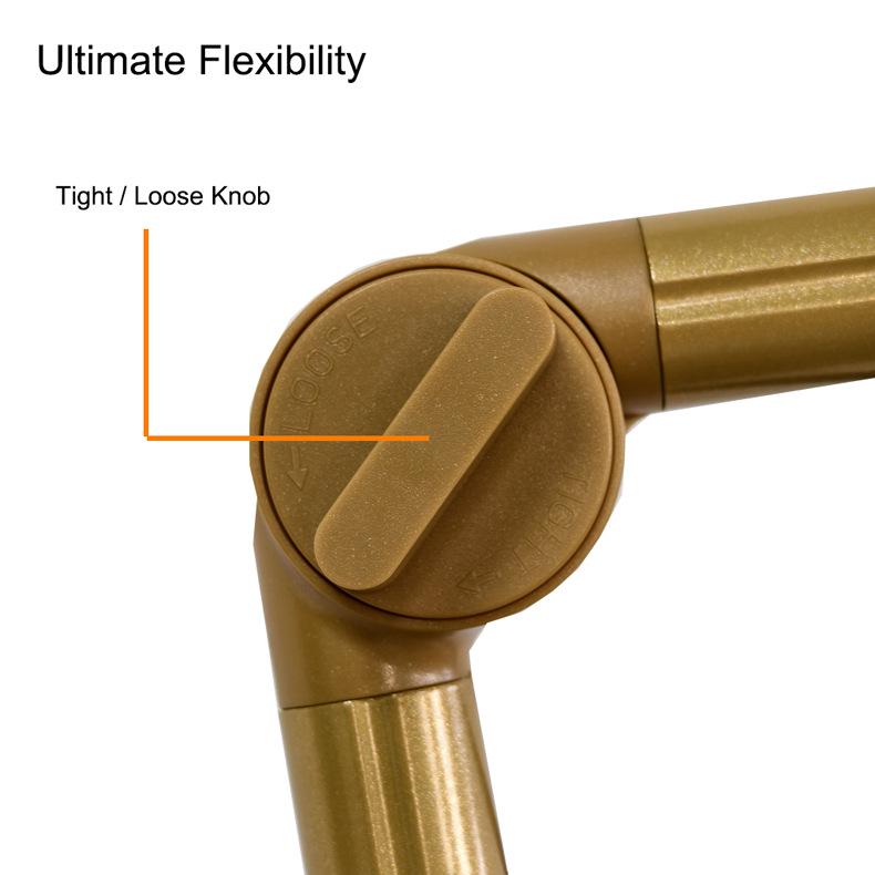 23-Inch Gold Cantilever Half-Moon Lamp, 36W, 3 Color Modes for Eyebrow, Tattoo, Manicure, U-Shaped Eyelash Extension