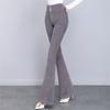 Autumn Winter Fashion Korean Korean Stytle Corduroy Flare Pants Women Elegant Button Design Elastic High Waist Skinny Trousers