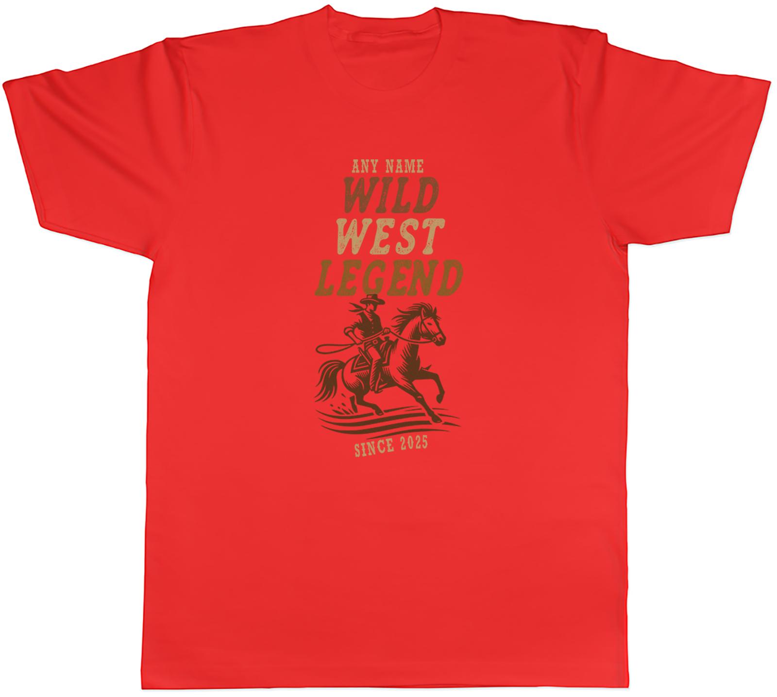 Personalised Wild West Legend Horse Riding Cowboy Mens TShirt Tee Gift Top S